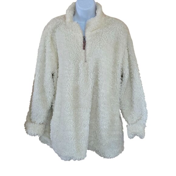 Weatherproof Vintage Cream Sherpa Fleece Pullover XL Cozy Chic - Picture 1 of 7